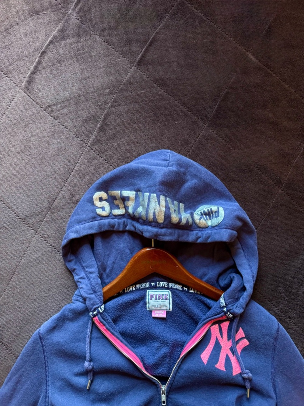 2000s PINK Victoria's Secret NY Yankees sequin hoodie